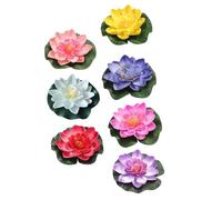 Mikinona 7pcs Outdoor Lotus Decoration Artificial Lotus Rustic Lily Pad for Fish Tank Pond Decor Water Lilies Artificial Water LED Outdoor Pond Fake