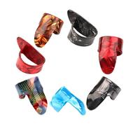 Mikinona 7Pcs Plastic Finger Picks and Thumb Picks for Acoustic Guitar Guitar Practice Tool with Open Design for Comfortable Fit Finger Protection From Injury and Friction