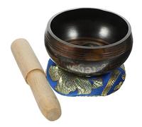 Mikinona 8cm Handmade Meditation Bowl Buddhist Meditation Singing Bowl Set Wood Cotton Mallet Mat Random Color