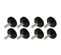 Mikinona 8Pcs Adjustable Rubber Treadmill Foot Pads with Thumb Screws, Anti-Vibration Round Feet Bumpers for Fitness Equipment, Equipment Mounting Hardware for Gym Machines