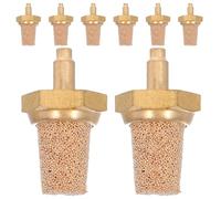 Mikinona 8pcs Copper Fog Machine Filter Exhaust Muffler Silencer Fitting Brass Material Enhanced Smoke Output Filtration Efficiency for Stage Events Air Tools