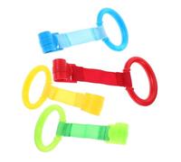 Mikinona 8pcs Crib Pull Rings for Portable Stand Up Learning Rings Lightweight Hanging Handles Easy Installation No Tools Multi-Color for Nursery and Travel Use