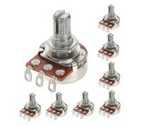 Mikinona 8pcs Guitar Audio Taper Potentiometer Kit Tone Bk Volume Short Shaft Knobs Professional Replacement Parts for Electric Bass Guitar