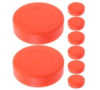 Mikinona 8pcs Matte Orange Ice Hockey Pucks PVC Flat Training Pucks for Indoor Outdoor Practice Hockey Accessories Beginners Youth Players