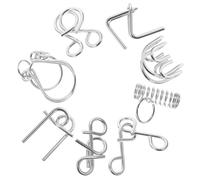 Mikinona 8pcs Metal Brain Teaser Puzzles Lightweight Interlock Unlocking Rings Educational Mind Exercise for Adults and Enhancing Problem Solving and Thinking Skills