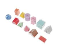 Mikinona 8pcs Multicolored Geometric Solids Set for Volume Measurement with Surface Area Unfolding Cards Classroom Geometry Tools for Spatial Thinking and Math Learning