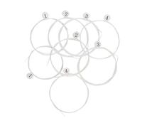 Mikinona 8pcs Nylon Ukulele Strings Set for Soprano and Tenor Ukuleles and Bright Sound, White Replacement Strings Featuring 1st 0.24mm and 4th 0.28mm Thickness, for Concert