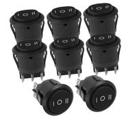 Mikinona 8pcs Pin Position Round Toggle Switches for Electronic Devices and Rocker Type with Easy Installation Multi Functional Control for Vehicle and Home Appliances