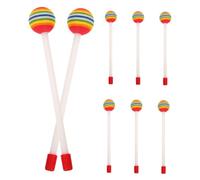 Mikinona 8pcs Rainbow Color Plastic Percussion Mallets Drumsticks for Boys and Girls, Sponge Head Drumsticks Drum Accessories for Beginner Students and Hand Percussion Use