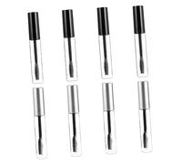 Mikinona 8Pcs Refillable Mascara Bottles Transparent Round Empty Containers with Black and Silver Lids Portable Travel Storage for Home for