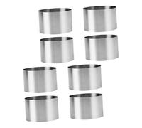 Mikinona 8pcs Small Mousse Cake Mould Stainless Steel Crumpet Rings Stainless Steel Cake Rings Metal Pastry Mold Mousse Mold Circular Silver