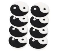 Mikinona 8Pcs Tai Chi White Silicone Tennis Racket Vibration Dampeners Shock Absorbing Tennis Dampeners for Enhanced Comfort and Control Suitable for Various Rackets