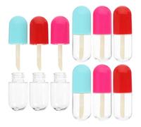 Mikinona 9 Pcs Empty Lip Gloss Tubes Portable DIY Cosmetic Containers for Lipstick Storage Compact Bottles Random Colors Random Color
