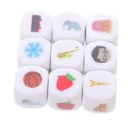 Mikinona 9pcs Acrylic Storytelling Dice with Illustrations for Imagination Training and Language Development Educational Multifunctional Cubes for Creative Learning and Expression