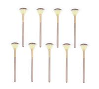 Mikinona 9pcs Fan Shaped Makeup Brush for Highlighter and Face Three-color Brushes for Teenagers Easy to Clean for Daily Makeup and Special Occasions