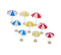 Mikinona 9pcs Miniature Plastic Parasol with Small Medium Large for Dollhouse Outdoor Furniture Fairy Garden Accessories and DIY Tabletop Beach Umbrella Displays
