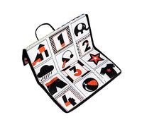 Mikinona Activity Black White Mirror Book Soft Tear Resistant High Contrast Sensory Tummy Crinkle Book for Newborns and Months