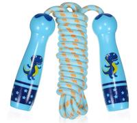 Mikinona Adjustable Dinosaur Pattern Jump Rope for Beginners, Cotton Skipping Rope with Waterproof Bag, Outdoor Fitness Jumping for and Physical Education