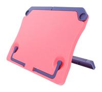 Mikinona Adjustable Lightweight Red Music Stand Foldable Sheet Music Holder with Tray Portable Desktop Book Holder for Musicians Students and Artists