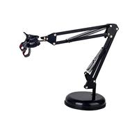 Mikinona Adjustable Scissor Arm Stand for Mobilephone Microphone Black for Live Streaming Radio Broadcasting and Tv Stations Rotation Sturdy Double-braced Design Thickened Base for