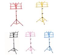Mikinona Adjustable Song Stand Holder Folding Material Musical Music Stand Rack Acoustic Portable Guitar Tripod Stand Music Book Stand Red