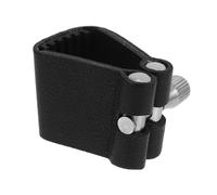 Mikinona Alto Saxophone Ligature Clip with Leather and Nickel Plated Brass, Smooth Surface Replacement Sax Clamp for Saxophonists and Saxophone Accessories