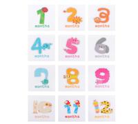 Mikinona Animal Shape Number Baby Milestone Stickers Assorted Colour Paper Material, Safe for Boys and Girls, Monthly Countdown Births Photo Props for Newborns and Infants