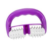 Mikinona Arm Muscle Massager Roller Stick for Thigh and Leg, V-Shaped 2-Wheel Manual Cellulite and Muscle Massage Roller, Purple, Body Relaxation Tool for Sports Recovery and Pain Relief