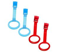 Mikinona Baby Walking Assist Tools Nursery Cot Ring Baby Crib Pull Ring for Newborns Sturdy Blow Molded Plastic Comfortable to Hold Design for Playpen and Crib 4pcs Set