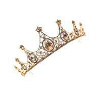 Mikinona Baroque Queen Crown Tiara for Parties and Birthdays Elegant Bridal Headpiece