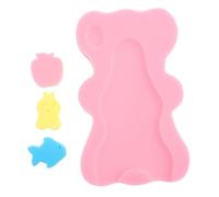 Mikinona Bath Mat Cartoon Bear Shape Bath Sponge Pad Non-Slip Shower Cushion Soft Thick Comfortable Bathing Mat for Newborns
