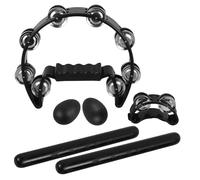 Mikinona Beginner's Music Instrument Set Hand Bell Foot Bell Tambourine Perfect for Boys and Girls