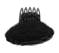 Mikinona Black 3d Rhinestone Flower Hair Clip Side Comb Invisible Bangs Integration Seamless Flyaway Management Plastic Polyester Fashionable Elegant Hair Accessory for Women Bridal