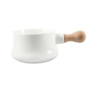 Mikinona Bone Soup Bowl Wooden Handle for Noodle and Salad Delicate Ceramic Bowl for Household Dining for Soup Ramen and Curries