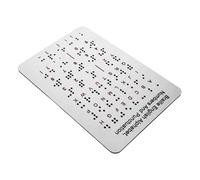 Mikinona Braille Alphabet Board with Raised Dots for Beginners Durable Stainless Steel Numbers Punctuation Learning Tool for Blind Adults Comprehensive Braille Study Guide