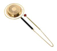 Mikinona Brass Buddha Musical Instrument Hand Bell with Tones for Purifying Surroundings, Golden Metal Yin Qing Suitable as Gift for Buddhists and Temple Decoration