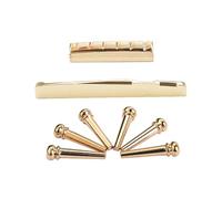 Mikinona Brass Guitar Bridge Saddle Nut Pins for Acoustic Guitar Replacement Accessories with Crisp Resonance and Abrasion Resistance Suitable for Beginners and Models