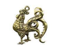 Mikinona Brass Rooster Keychain Pendant Retro Creative Charm | Golden Finish, DIY Bag Hanger, Fade-resistant Colour, Fine Craftsmanship, Arts and Crafts Charm