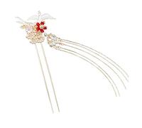 Mikinona Bridal Hair Comb Jewelry Set u Shaped Bridal Flower Hairpin Women's Hair Stick Tassel Fork Pearl Hair Stick for Wedding