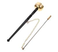 Mikinona Buddhism Musical Instrument Copper Yin Qing with Wood Handle, Hand Percussion Instrument for Buddhist Ceremony, Crisp Sound and Non-slip Design, Decorative and Sturdy