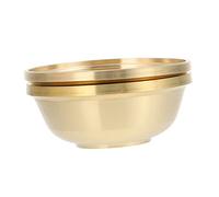 Mikinona Buddhist Copper Offering Bowl Large Polished Water Sacrifice Worship Vessel for Home Temple Use Multi Purpose Holy Water and Food Storage Dish
