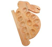 Mikinona Bunny-shaped Wooden Deviled Egg Tray Holder in Beige, Stylish and Sl aster Serving Dish, Easy to Clean and Sturdy Egg Plate for Kitchen and Dining