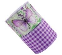 Mikinona Burlap Ribbon 6.3cm Width for Bowknot Making and Enhancing Decorations Wired Edge Buffalo Plaid Purple 2 Rolls 5 Yards for Boosting Celebrations and Bouquet Decorating