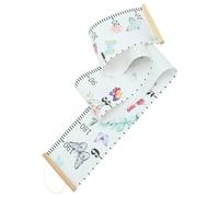 Mikinona Butterfly Printing Kids Growth Chart Wall Hanging Height Measurement Ruler for Children, Made of Wood and Canvas Paper, Simple and Practical Design for Kids Room