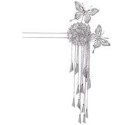 Mikinona Butterfly Tassel Hair Stick Chic Metal U-shaped Hairpin for Women Decorative Hairpin for Weddings and Special Occasions Unique Design Beautiful Luster