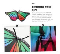 Mikinona Butterfly Wings Cape Lightweight Wear-resistant Stage Performance Costume for Boys and Rainbow Design for Halloween Christmas Party Cosplay
