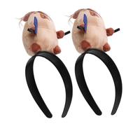 Mikinona Capybara Cartoon Headband 2pcs Soft Plush Party Hairband Cute Capybara Cosplay Headwear for Girls Festival Accessories
