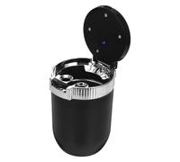 Mikinona Car Ashtray with Lid Portable Ash Container Stainless Steel ABS Built-in Night Light Multifunctional Trash Can for Car Interior Suitable for Men