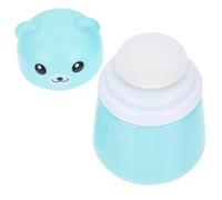 Mikinona Cartoon Bear Powder Puff Case Portable Body Powder Container with Soft Puff for Travel and Newborns and Leak-Resistant