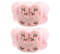 Mikinona Cartoon Bunny Waterproof Wristbands for Boys and Girls Pink Water Absorption Wristband for Face Washing and Skincare Comfortable Portable for Women Spa and Shower Use